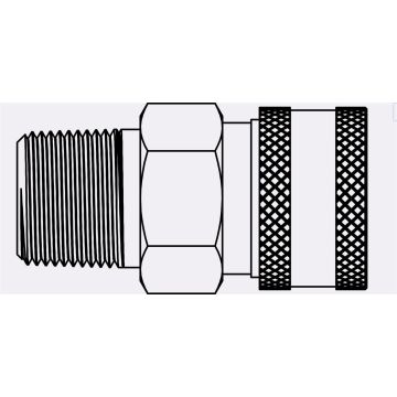 ST-04F-04MP-B - FULL FLOW 1/4" COUPLER-04MP-BRASS